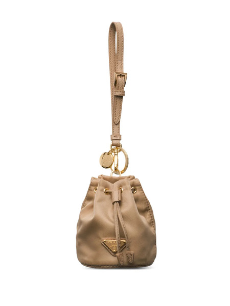  Prada Mini Icon Re-nylon Keychain Charm - Brown 