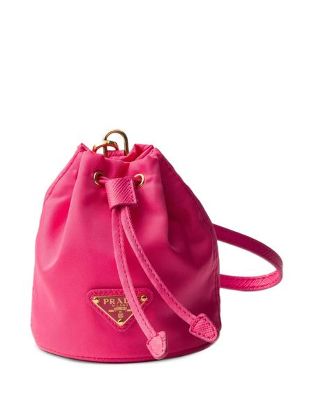  Prada Mini Icon Re-nylon Keychain Charm - Pink 