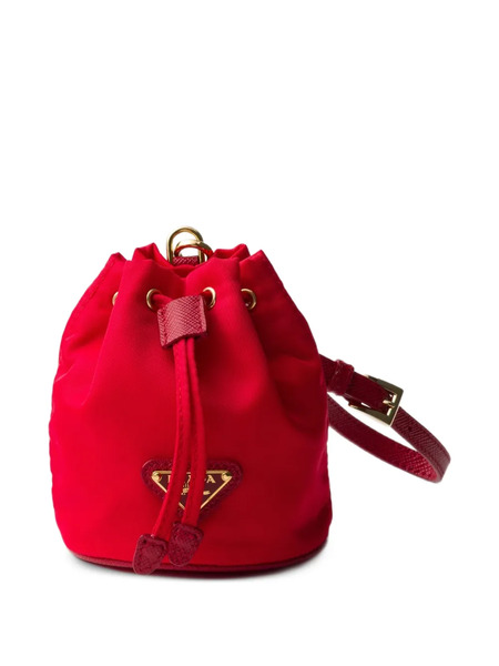  Prada Mini Icon Re-nylon Keychain Charm - Red 