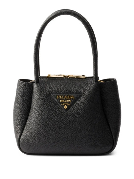  Prada Mini Leather Tote Bag - Black 