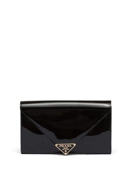  Prada Mini Patent-leather Envelope Bag - Black 