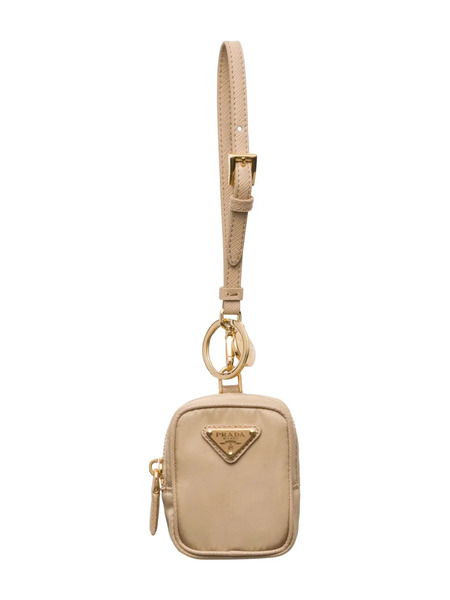 Prada Mini Re-edition 1978 Pouch With Keychain - Neutrals 