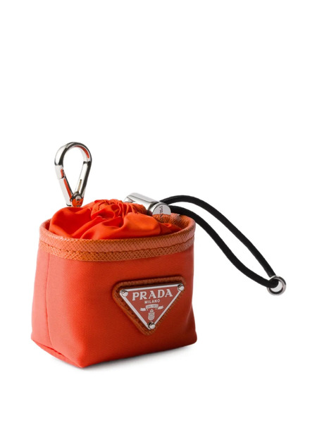  Prada Mini Re-nylon Pouch Keychain Charm - Orange 
