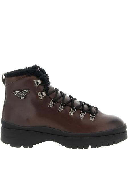 Prada 40mm Brixxen Logo-plaque Boots - Brown 