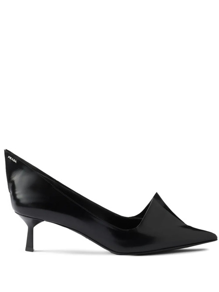  Prada 55mm Brushed Leather Pumps - Black 
