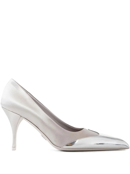  Prada 85mm Leather Heeled Pumps - Neutrals 