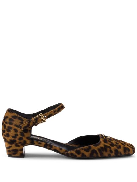  Prada 35mm Leopard-print Pumps - Brown 