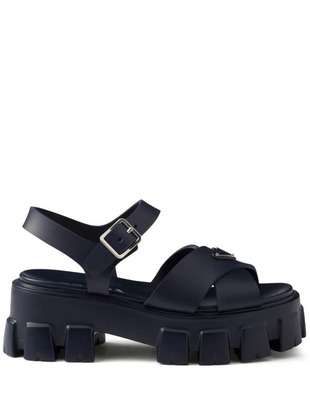  Prada 55mm Monolith Sandals - Blue 