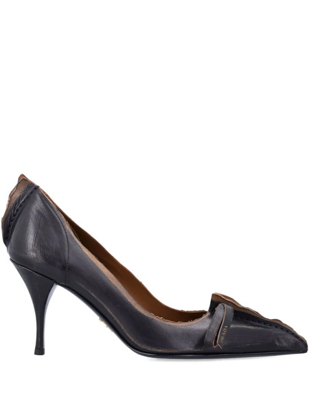  Prada 85mm Pointed-toe Heeled Pumps - Black 