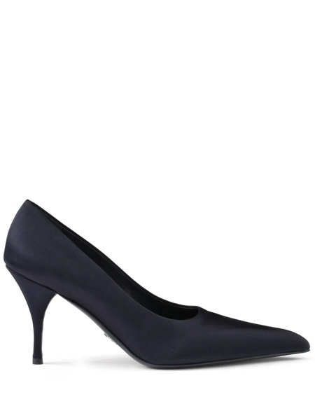  Prada 85mm Satin Pumps - Blue 