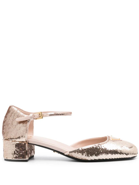  Prada 35mm Sequined Pumps - Pink 