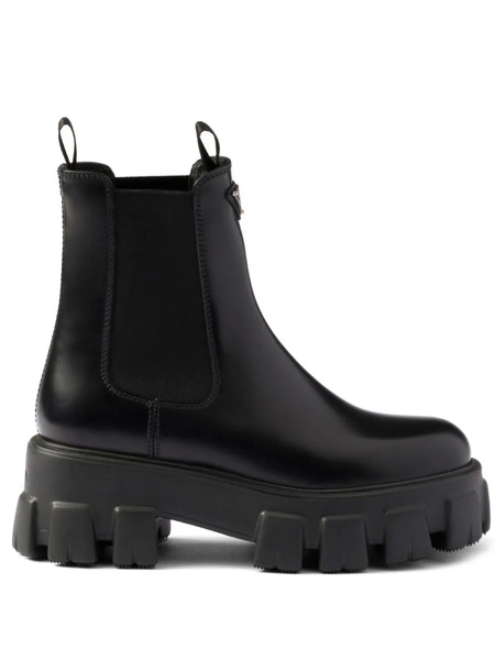  Prada Monolith Leather Chelsea Boots - Black 