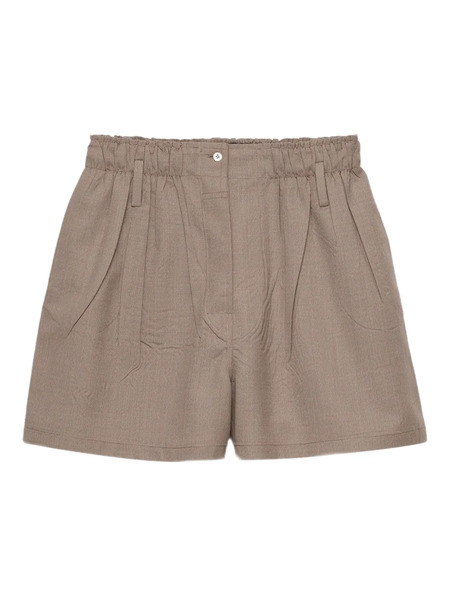  Prada Mouliné Wool Shorts - Brown 