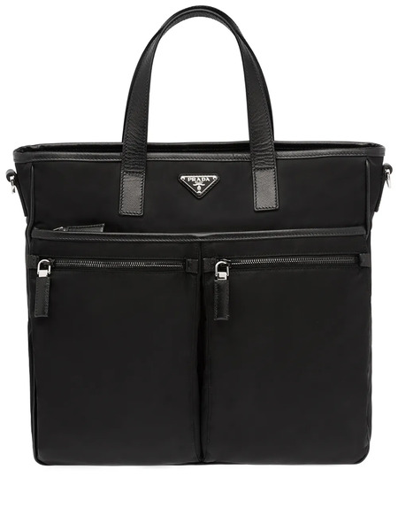  Prada Multi-pocket Logo Tote Bag - Black 