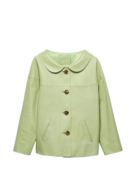  Prada Nappa Leather Jacket - Green 