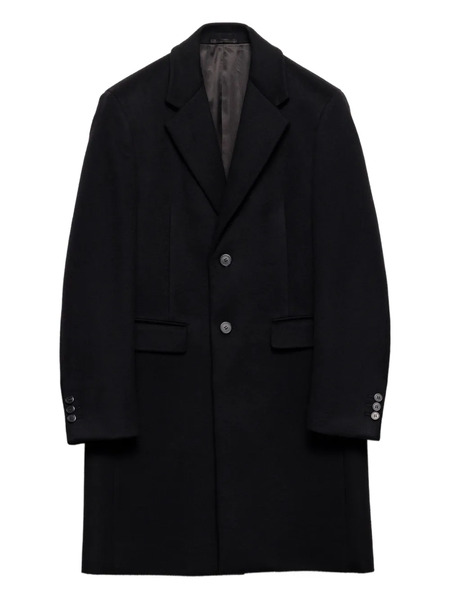  Prada Notch-lapel Wool Coat - Black 