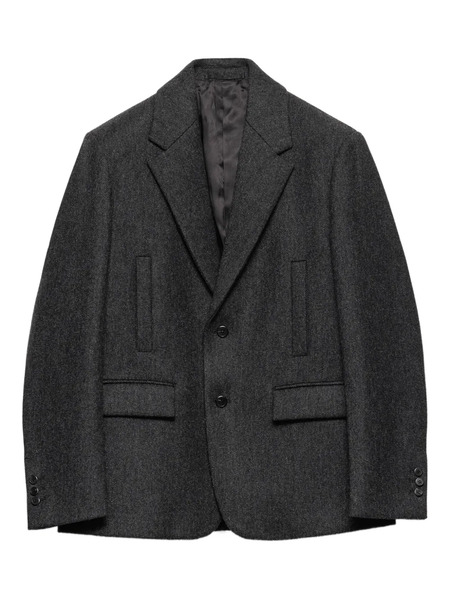 Prada Notch-lapel Wool Jacket - Grey 