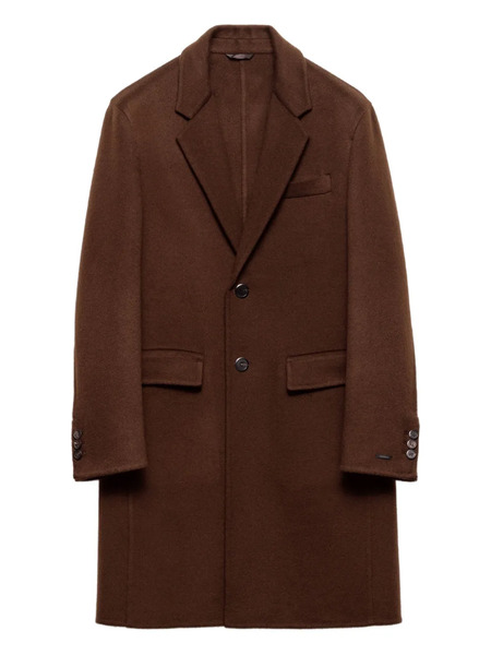  Prada Notched-lapel Single-breasted Coat - Brown 