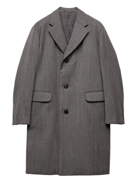  Prada Notched-lapel Wool Coat - Grey 