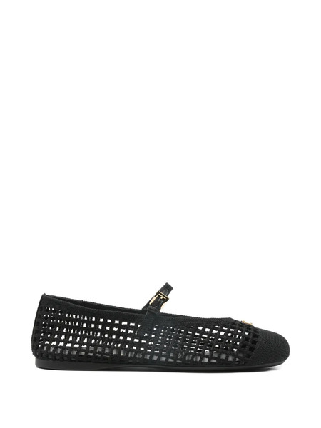  Prada Openwork Ballet Flats - Black 