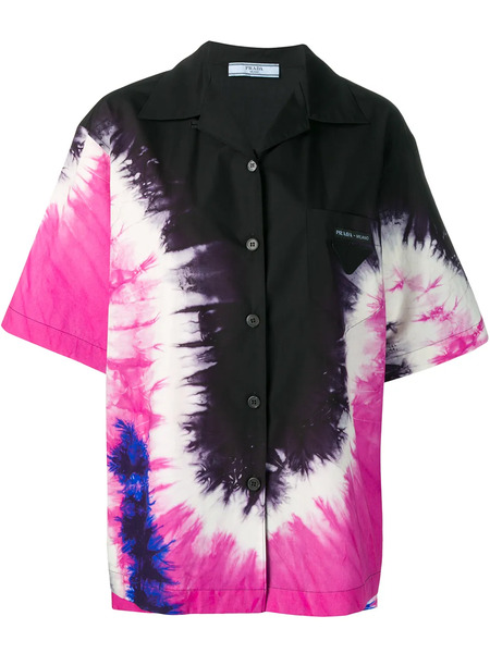  Prada Oversized Tie-dye Shirt - Black 