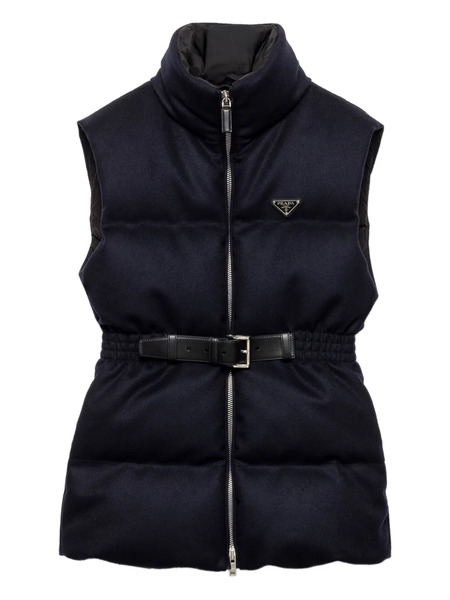  Prada Padded Triangle-logo Gilet - Blue 