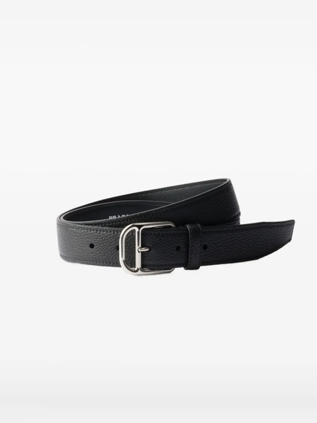  Prada Pebbled-leather Belt - Black 