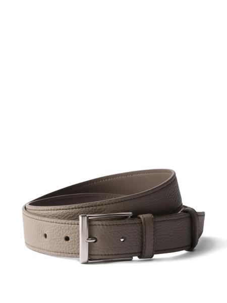  Prada Pebbled-leather Belt - Grey 