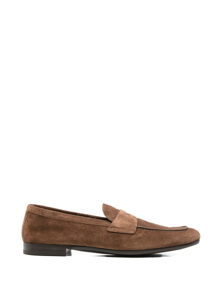  Prada Penny-strap Leather Loafers - Brown 