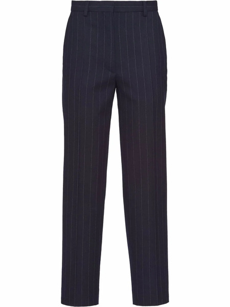  Prada Pinstripe-pattern Tailored Trousers - Blue 