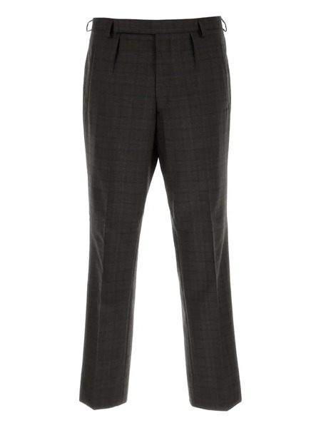 Prada Pleated Checked Trousers - Brown 