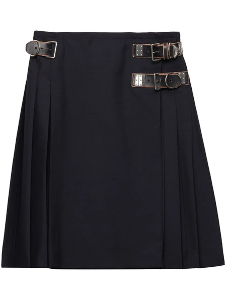  Prada Pleated Midi Skirt - Blue 