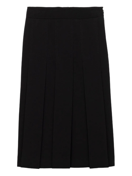  Prada Pleated-panel Midi Skirt - Black 