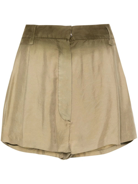  Prada Pleated Silk Shorts - Neutrals 