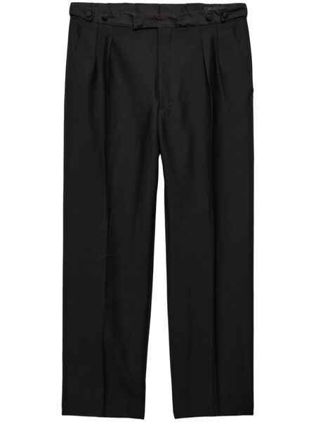  Prada Pleated Wide-leg Trousers - Black 