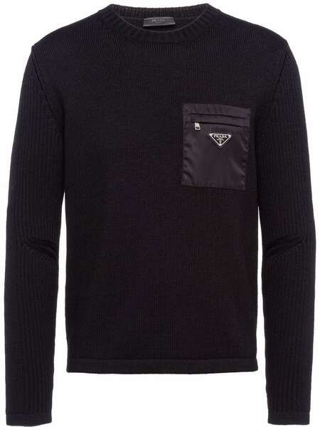  Prada Pocket-detail Wool Jumper - Black 