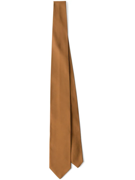  Prada Pointed-tip Silk Tie - Brown 