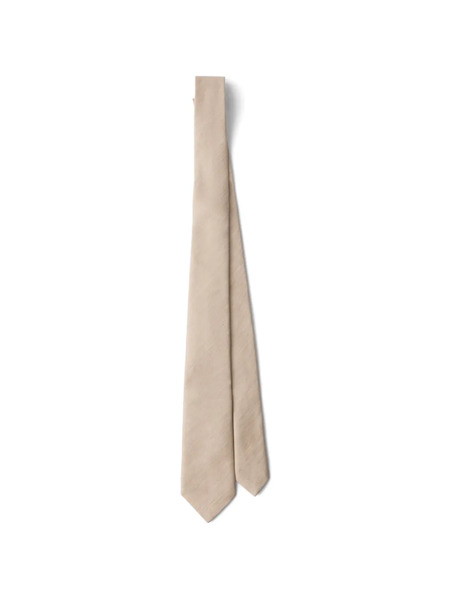  Prada Pointed-tip Tie - Neutrals 