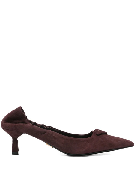  Prada Pointed-toe Kitten-heel Pumps - Red 