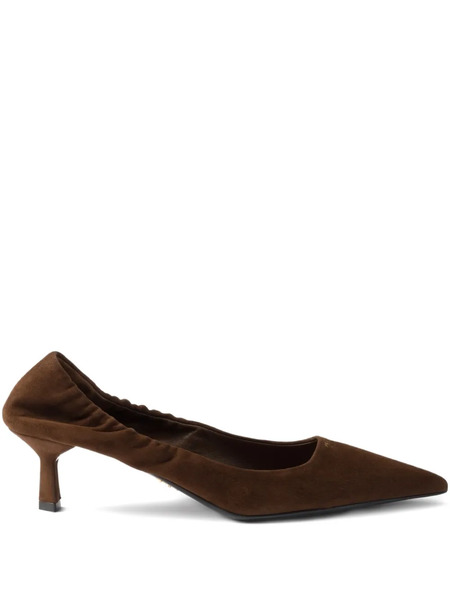  Prada Pointed-toe Suede Pumps - Brown 