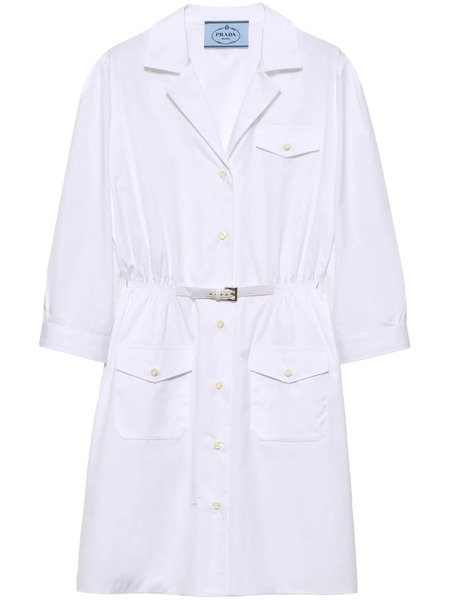  Prada Poplin Mini Dress - White 