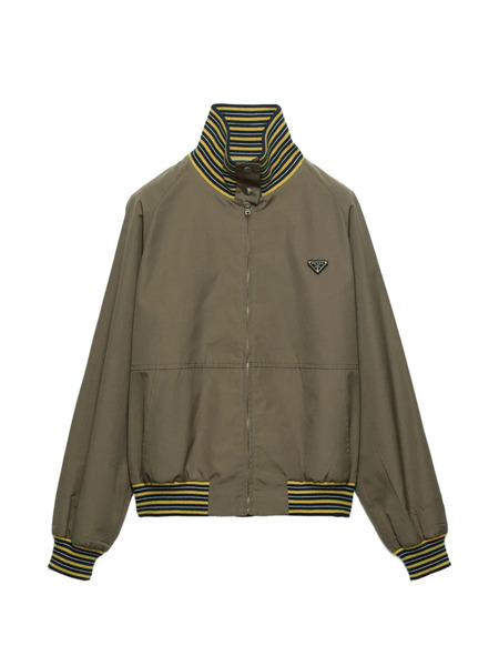  Prada Poplin Turtleneck Jacket - Green 