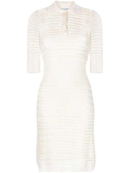  Prada Pre-owned Crochet-knit Fitted Dress - Neutrals 