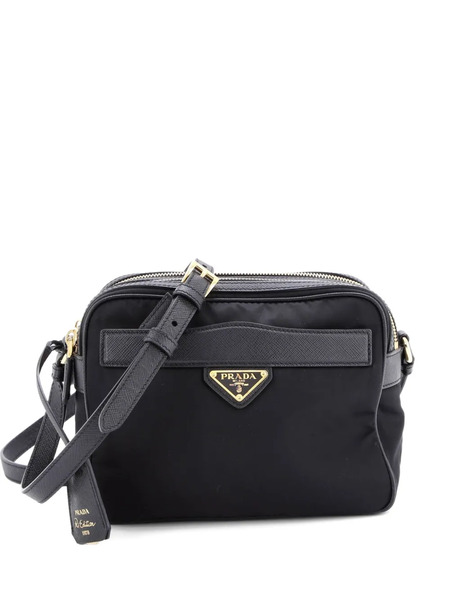  Prada Pre-owned Re-edition 1978 Front Pocket Re-nylon With Saffiano Leather Mini Shoulder Bag - Black 