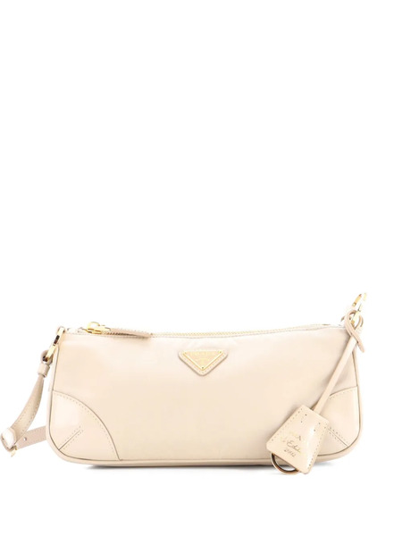  Prada Pre-owned Re-edition 2002 Re-nylon And Leather Shoulder Bag - Neutrals 
