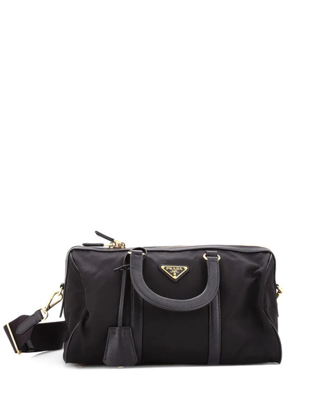  Prada Pre-owned Re-edition 1978 Top Handle Bag Re-nylon With Saffiano Leather Medium Satchel - Black 