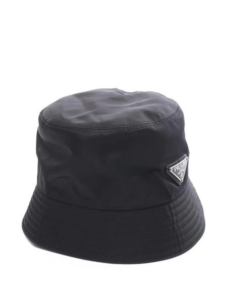  Prada Pre-owned 2010s Re-nylon Triangle-logo Bucket Hat - Black 