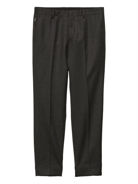  Prada Pressed-crease Wool Trousers - Grey 