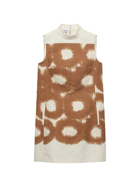  Prada Printed Canvas Mini-dress - Brown 