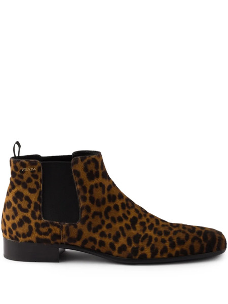  Prada Printed Chelsea Boots - Brown 